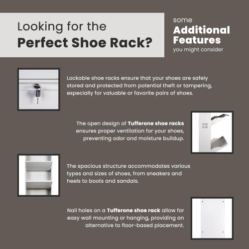 4 Door metal shoe rack 3 pair