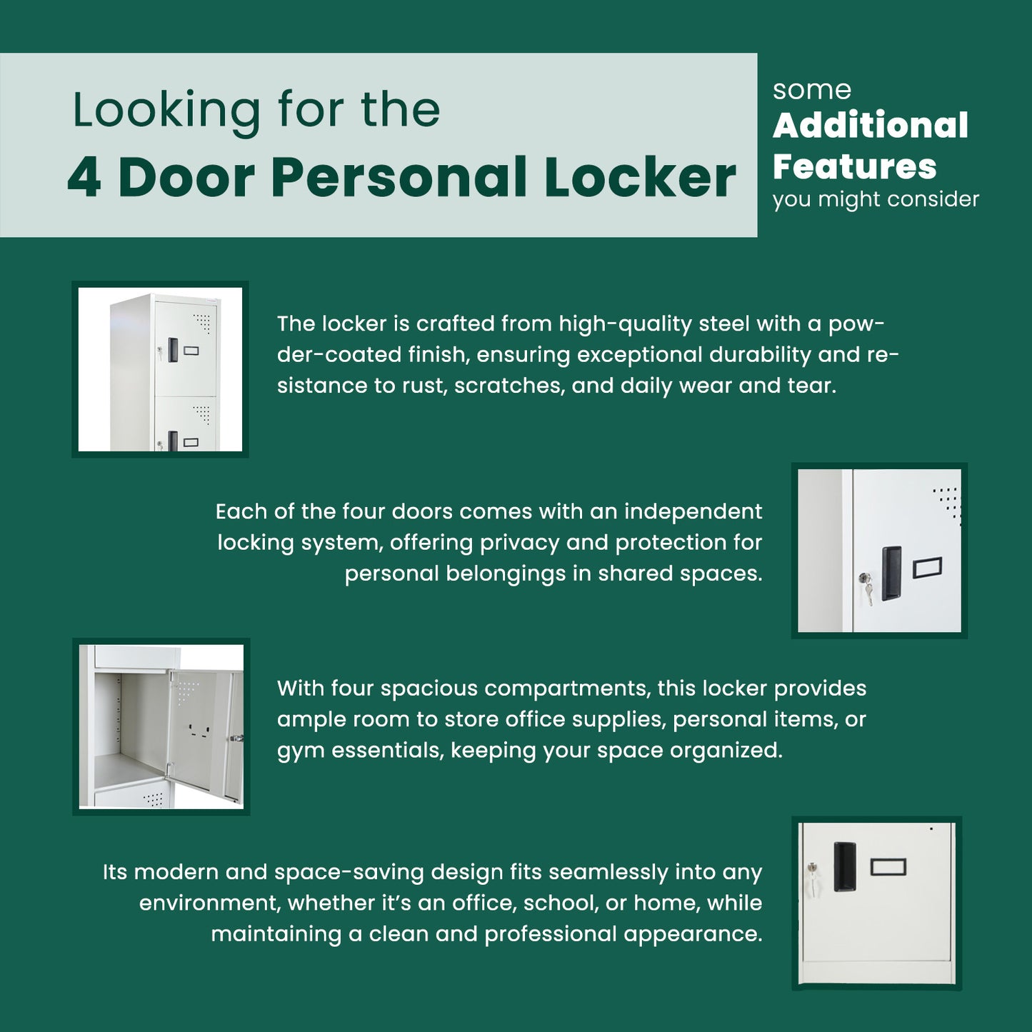 4 Door Personal Locker Unit