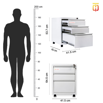 Classic Pedestal Drawer | Lockable Metal Office Storage Cabinet