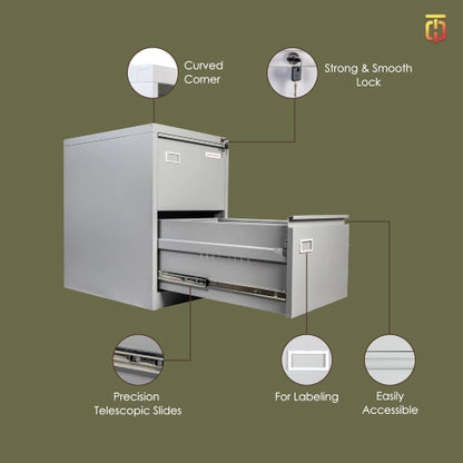 Vertical filing cabinet 2 drawer