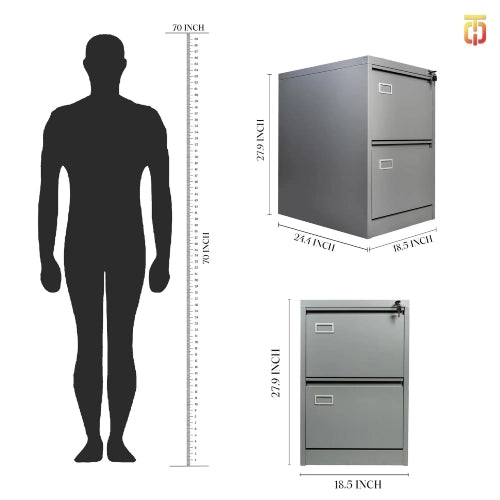 Vertical filing cabinet 2 drawer