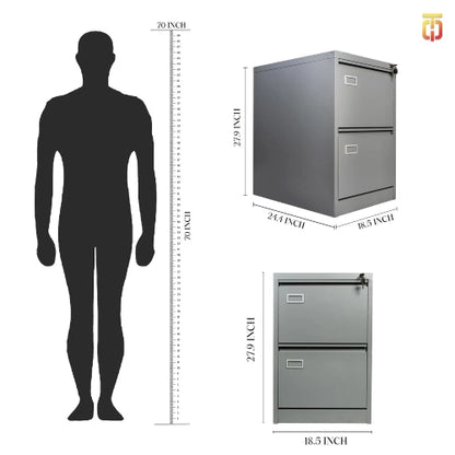 Vertical filing cabinet 2 drawer